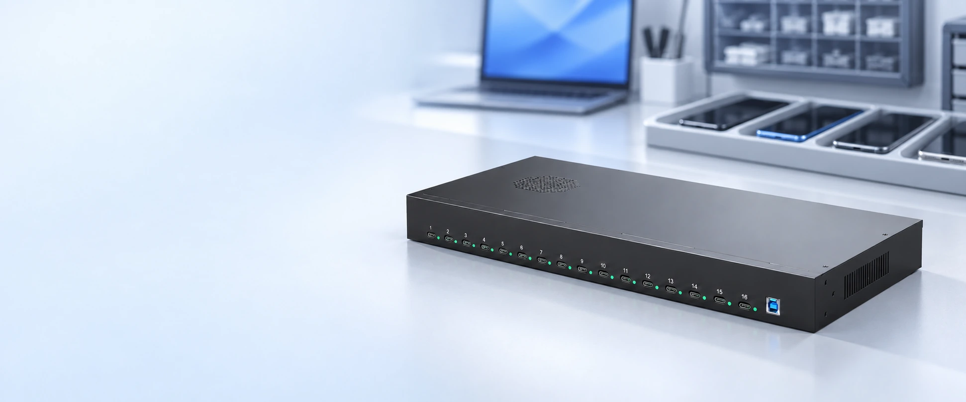 Sipolar A-165CP on a device preparation workbench, without rear device cables